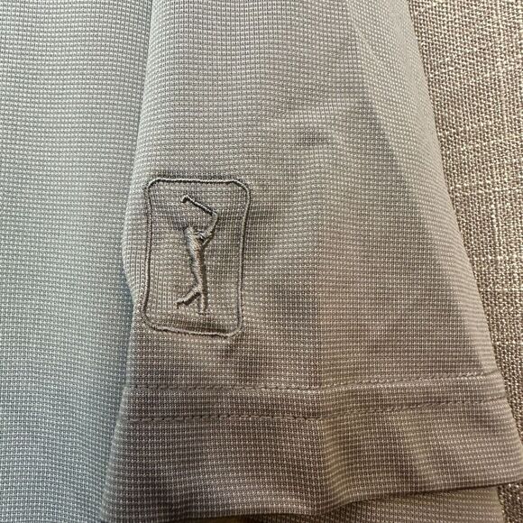 2/$30 PGA Tour Short Sleeve Polo Shirt Mens XL Gray Golf Athleisure Preppy - Picture 5 of 10